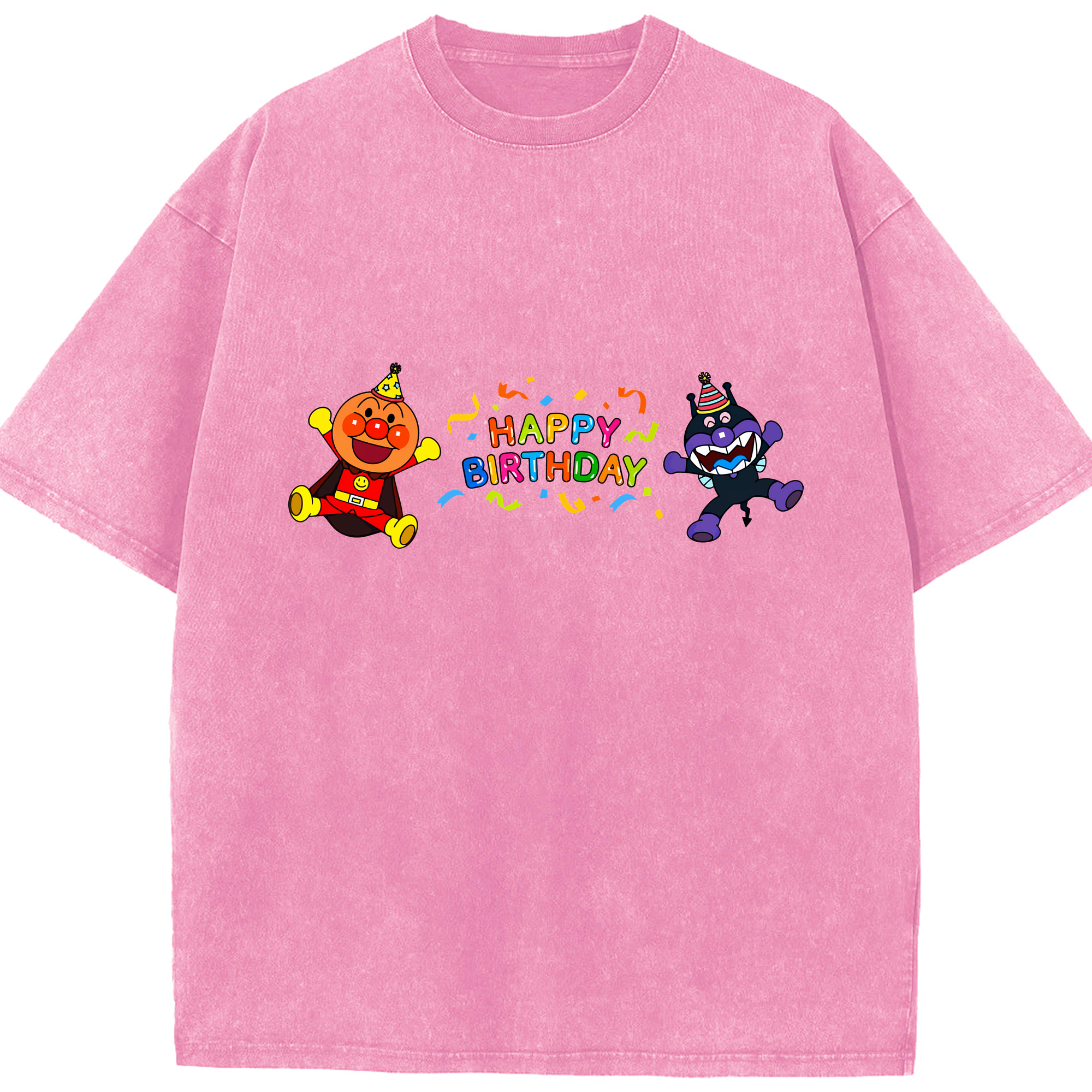 （画像用） アンパンマン Anpanman 綿100% ヴィンテージ風 半袖Tシャツ（フロントプリント）